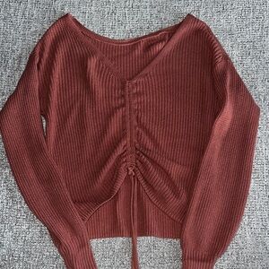 Hollister Reversible Pink/Rust V-Neck Women's Sweater